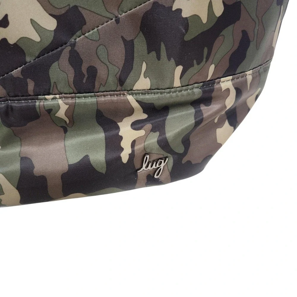 LUG Gondola SE Hobo Bag Womens Large Green Camo Shoulder Travel Purse Zip Top